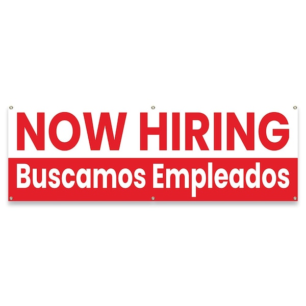 Signmission Now Hiring Buscamos Empleados Banner Concession Stand Food Truck Single Sided B-72-30110 - main